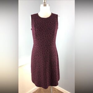 Ann Taylor Loft purple leopard Textured Print Dress Size 8